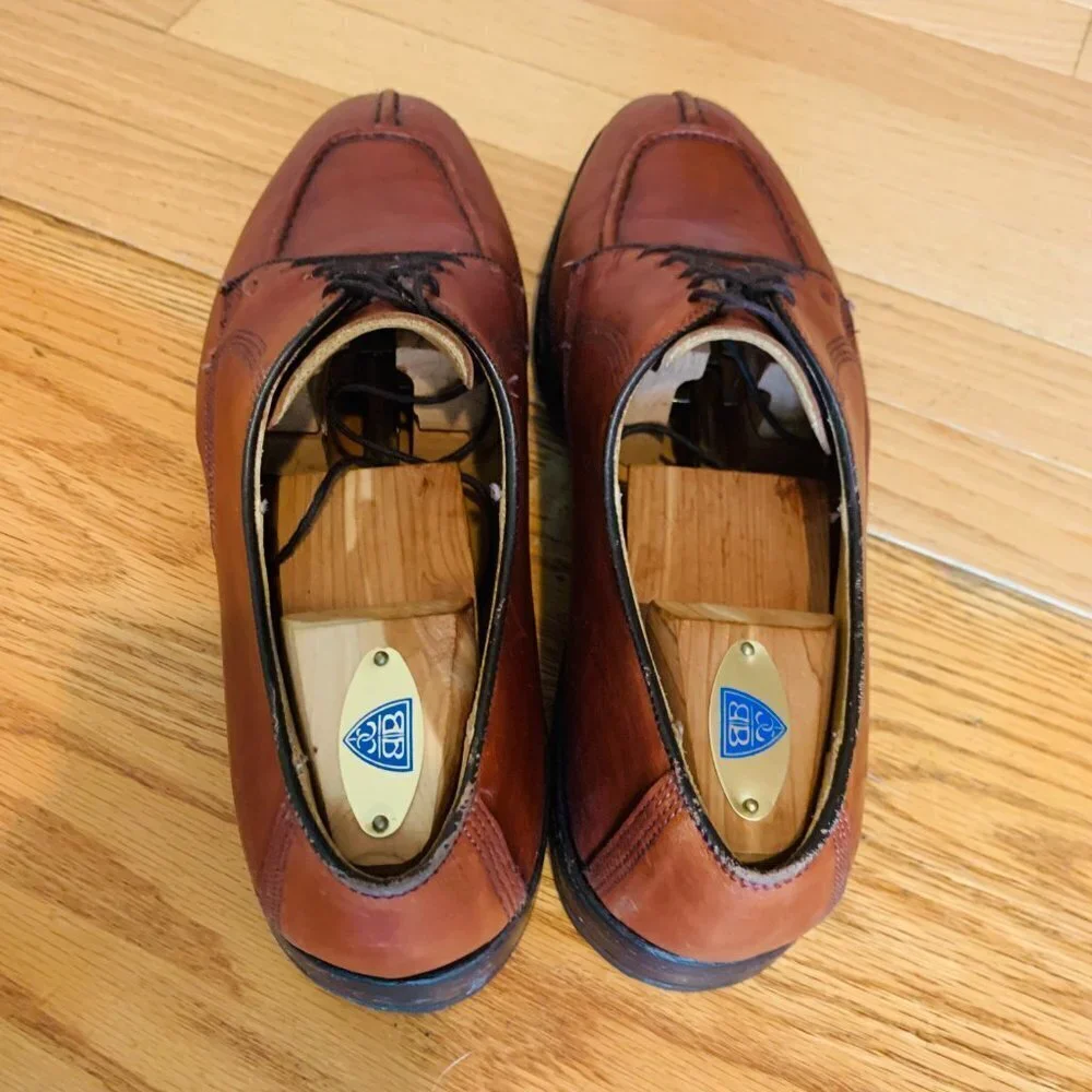 Allen Edmonds Dellwood Brown Leather Split Toe Oxfords Lace Up Men's Shoes 11